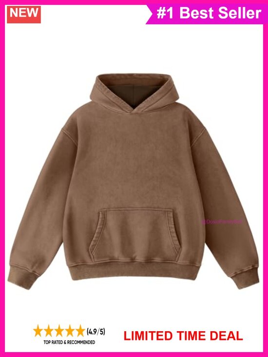 Other - Oversized Acid Wash Hoodie Heavyweight Fleece Pullover Streetwear Sweatshirt